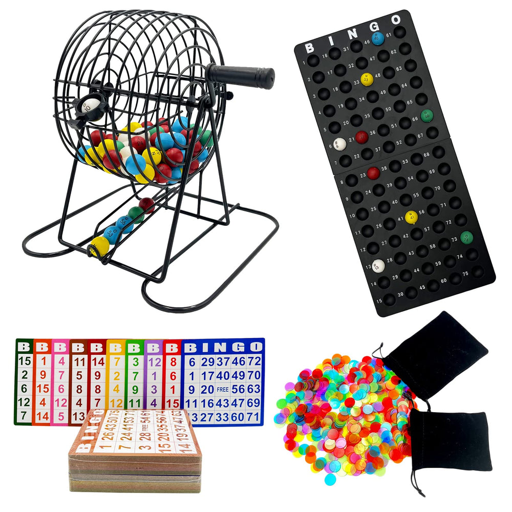 JUNWRROW deluxe bingo cage with 6-inch rotary action for smooth, fair game play