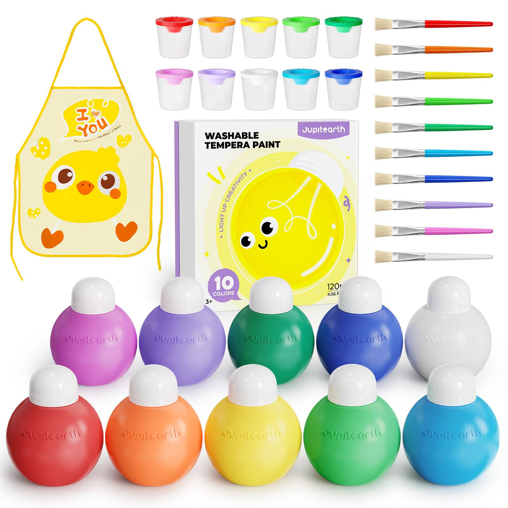 JUPITEARTH lightbulb bottle packaging highlights eco friendly design for art time and gifting.