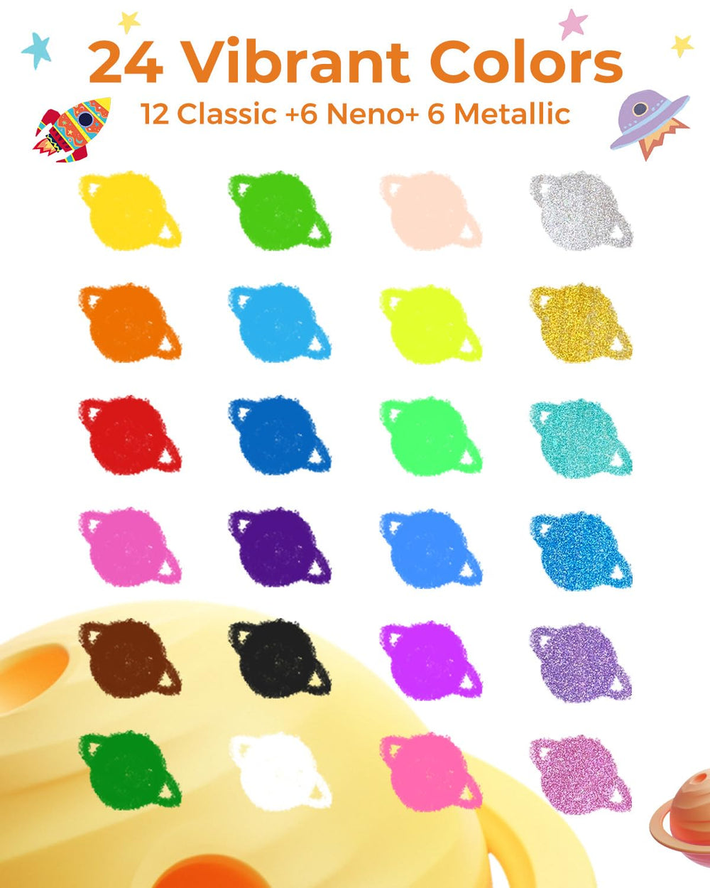 JUPITEARTH 24-color palette offers vibrant hues for bold artwork