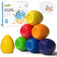 Jupiterarth 6 colors egg crayons pack with vibrant hues for creative learning