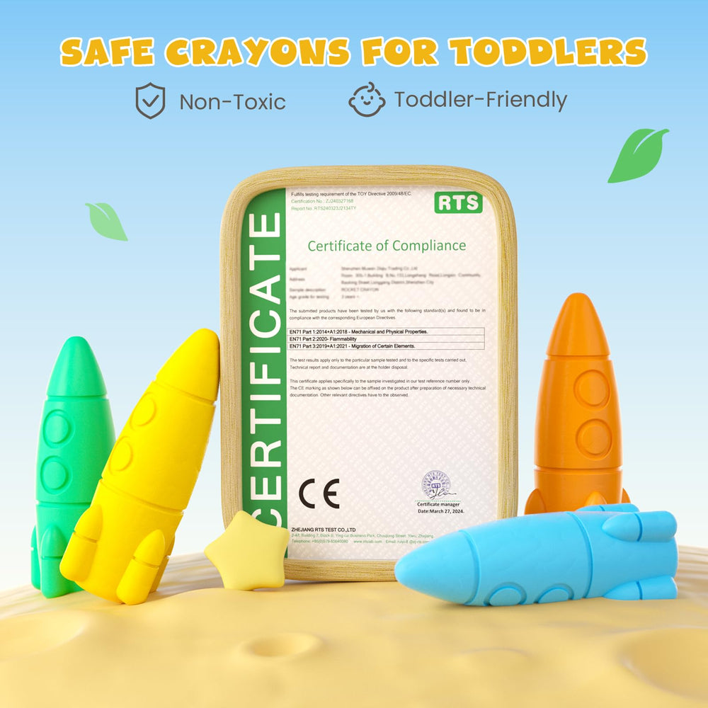 JUPITEARTH durable, break-resistant crayons designed for busy toddlers