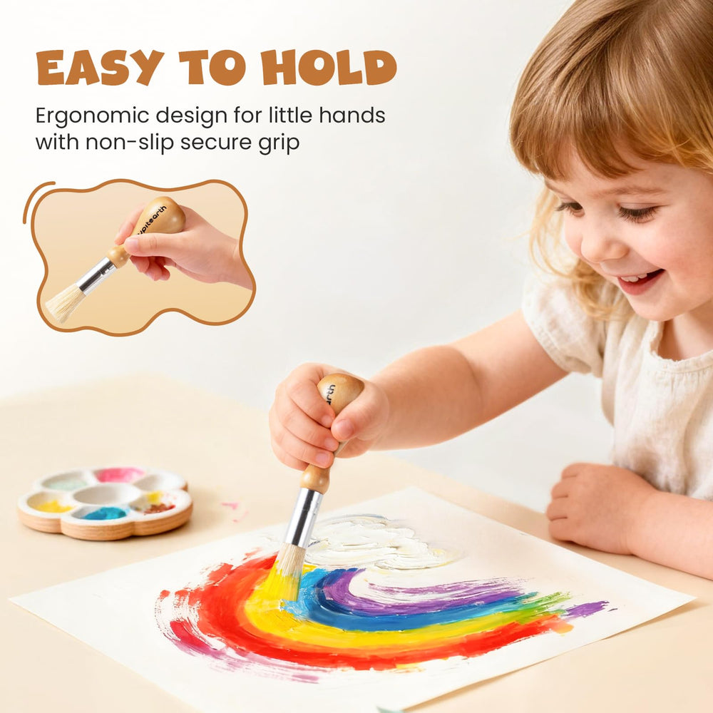 JUPITEARTH easy-clean bristles rinse clean after thick paints.