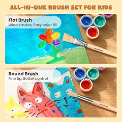 JUPITEARTH's firm bristles enable versatile strokes for textures and colors.