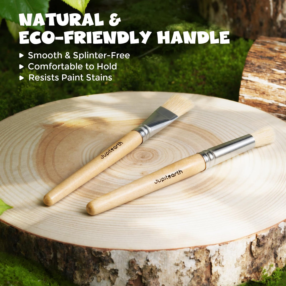 JUPITEARTH jumbo flat brushes for broad color coverage on bold projects.