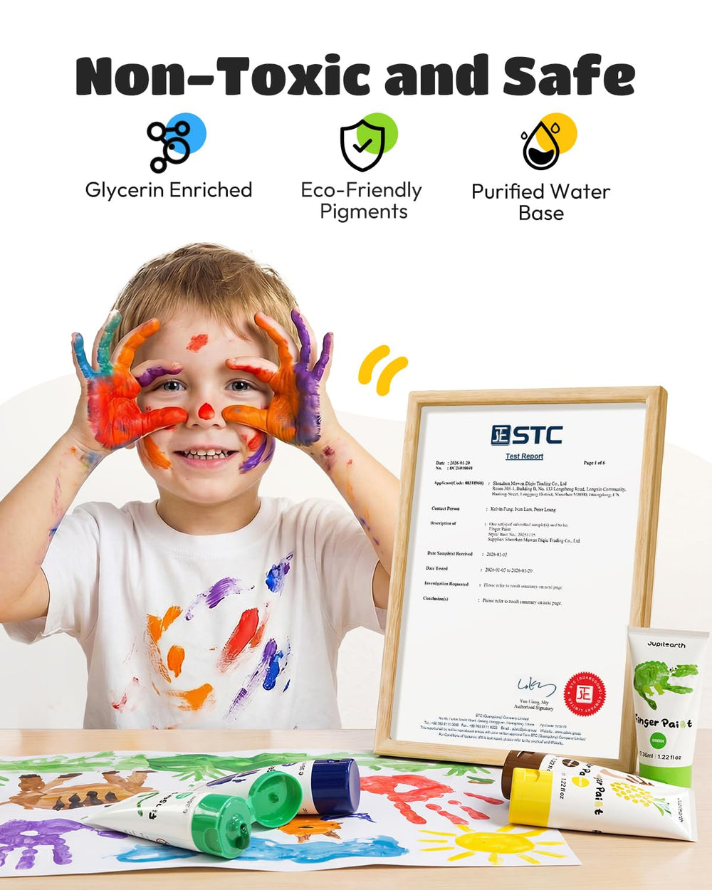 JUPITEARTH kid-friendly brush for precise, gentle painting