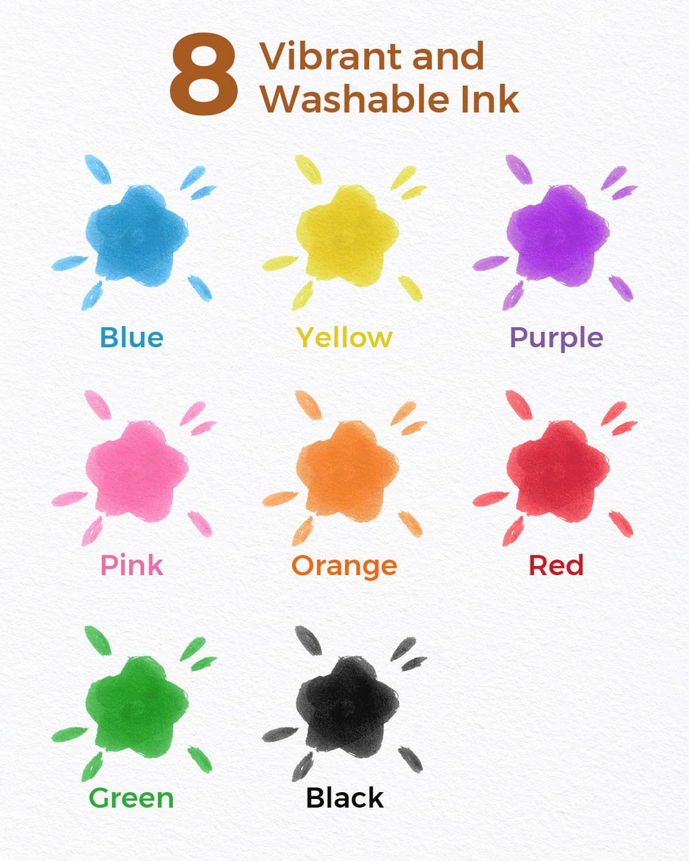 JUPITEARTH non-toxic ink ensures safe cleanup after art time.