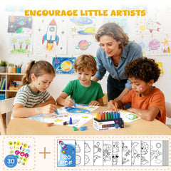 JUPITEARTH toddler art session with bright colors