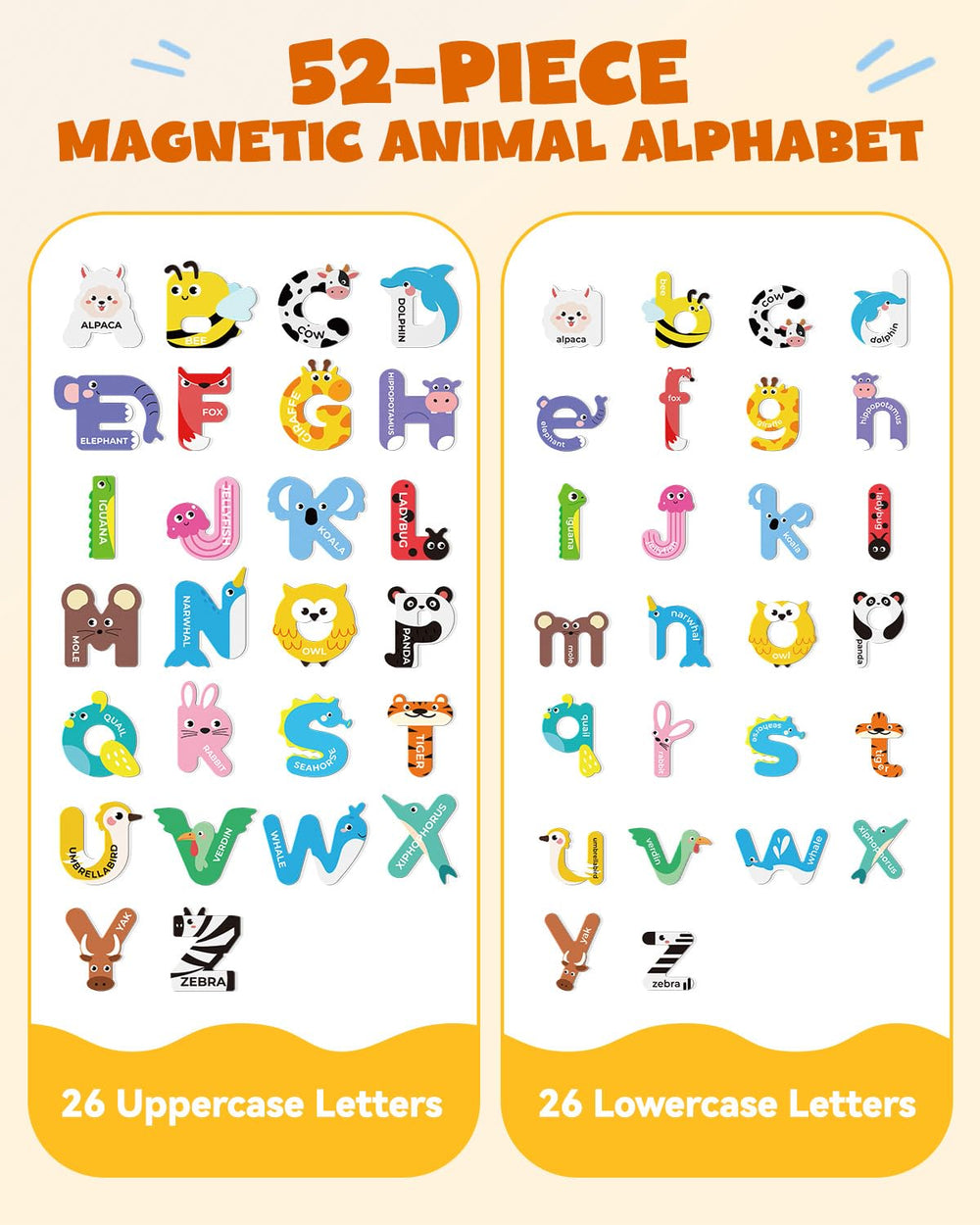 JUPITEARTH uppercase B with animal design supports playful letter learning
