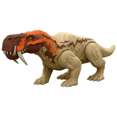 Jurassic World Rebirth Strike Attack Inostrancevia, front view, authentic pose for play and display.
