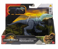 Jurassic World Rebirth Strike Attack Nanotyrannus toy with single strike action and movable joints.