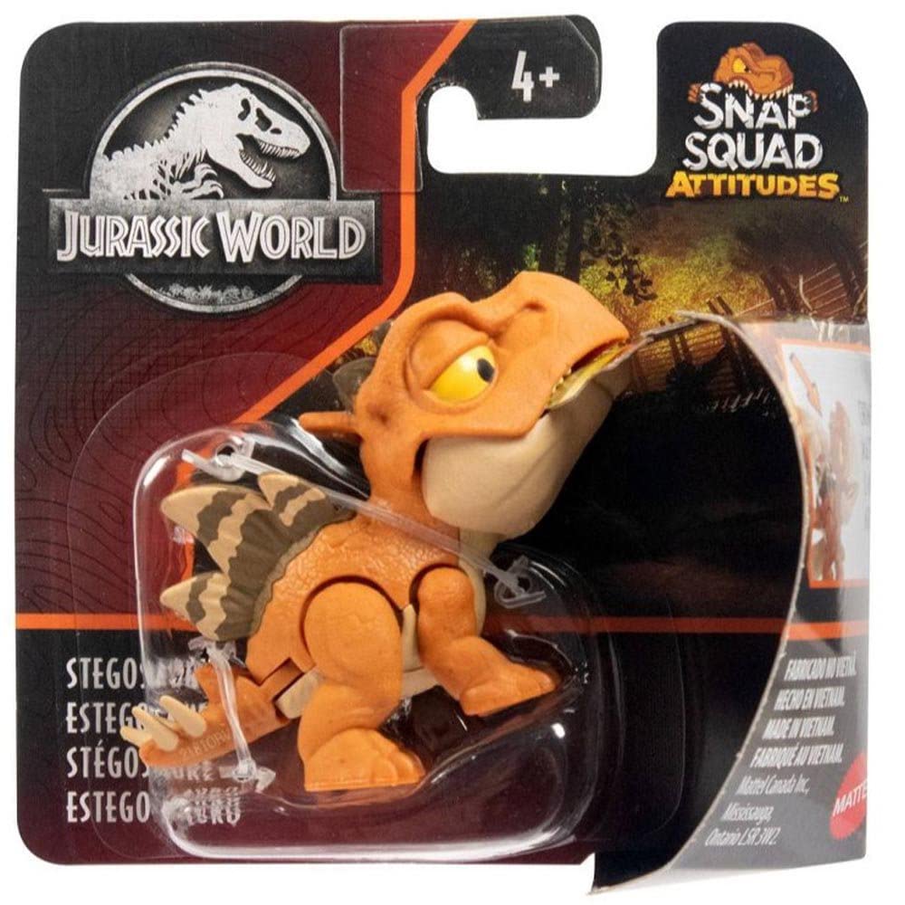 Jurassic World Snap Squad Attitudes Stegosaurus figure for prehistoric scenes.