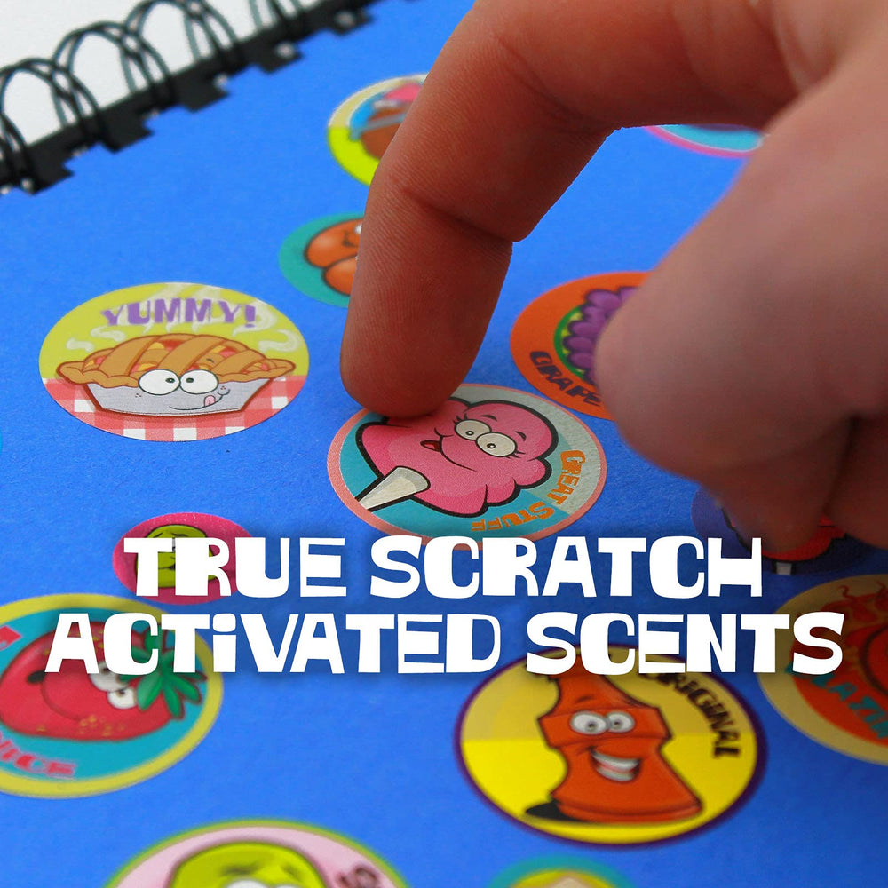 Just For Laughs Dr. Stinky's Blow Pop Blue Raz Berry sticker delivers a scented reveal.