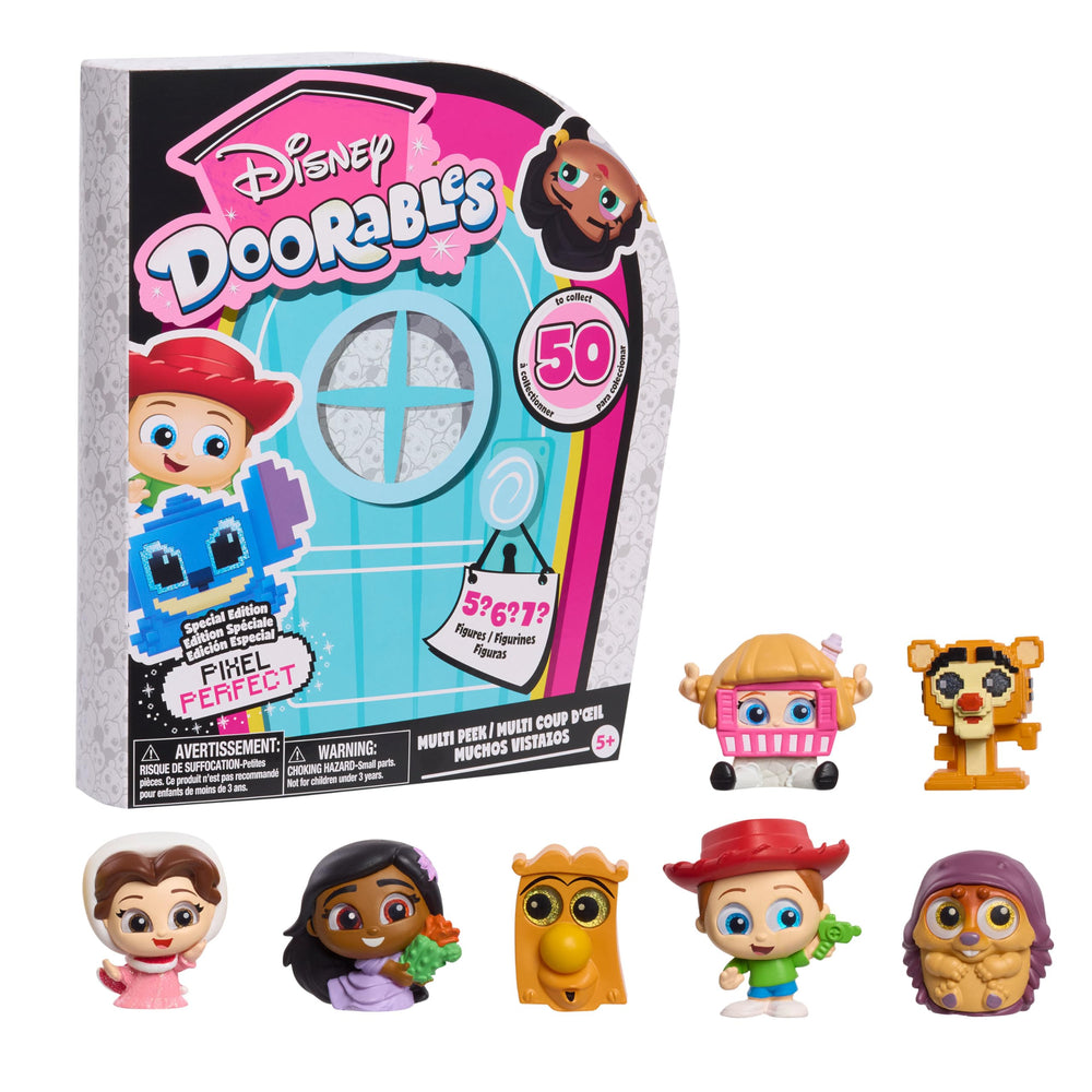 Just Play Disney Doorables Multi Peek pack showing unboxing experience for tiny figures