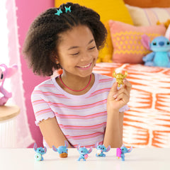 Just Play Disney Stitch Feed Me chocolate cake figurine, perfect for shelf displays.