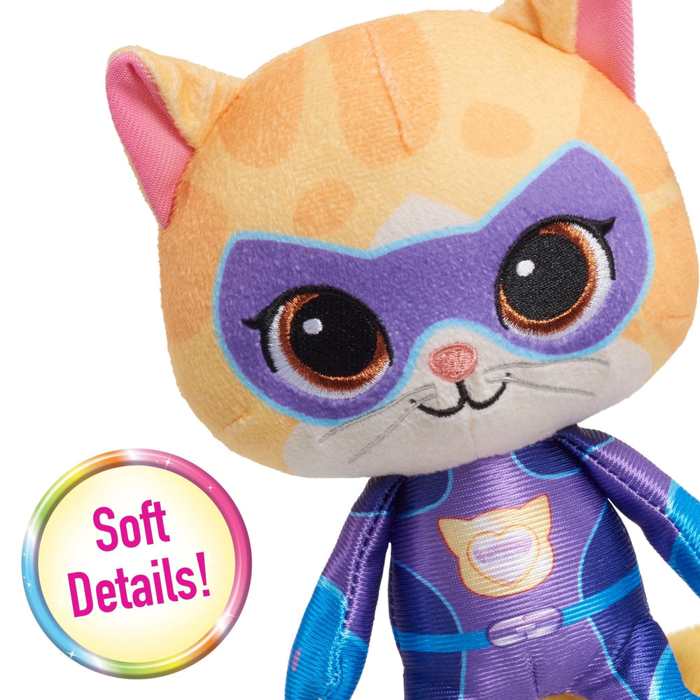 Sparks plush features Bengal spots and a purple mask for playtime adventures