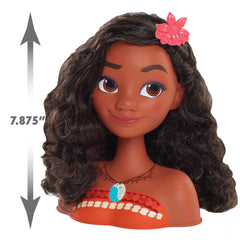 Just Play Moana styling head with elastic bands enables quick updos