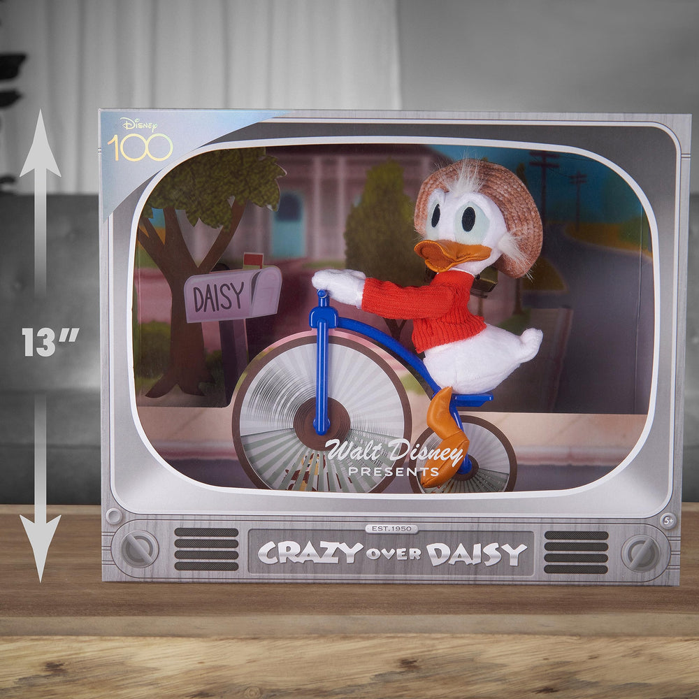 Just Play Disney100 Crazy Over Daisy vintage TV diorama enhances shelf display