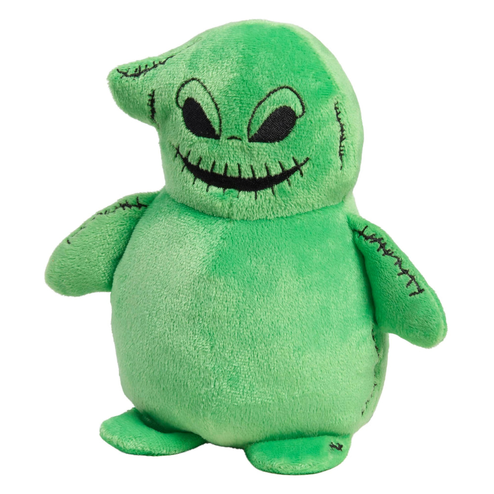 Just Play embroidered details on Oogie Boogie plush enhance character appeal.