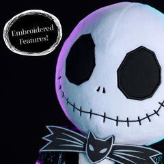 Just Play embroidered features capture Jack Skellington's gleeful grin