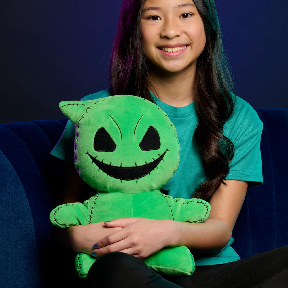 Back view of Just Play Oogie Boogie weighted plush showing plush fill