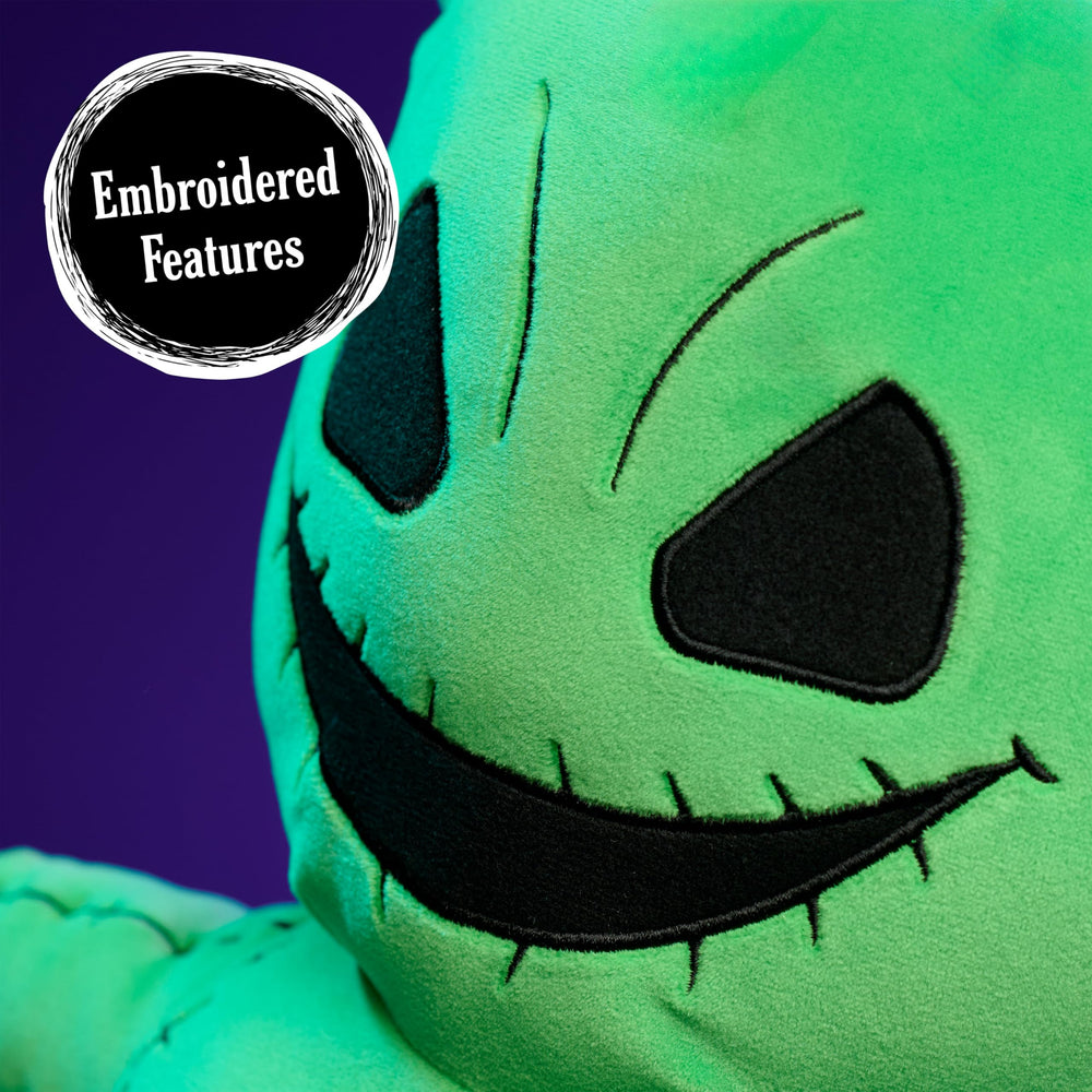 12-inch Just Play Oogie Boogie weighted plush with glowstick-green fabric