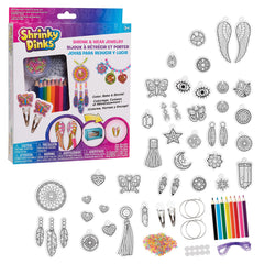 Just Play Shrinky Dinks colored pencils for vibrant jewelry design.