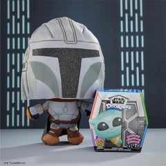 Just Play Star Wars Doorables Puffables unboxing box image with tiny house and mystery inside.