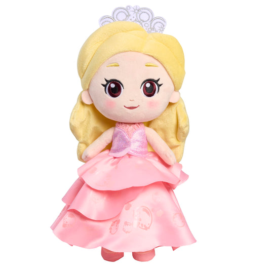 Just Play Wicked Glinda plush doll, 14-inch size, ideal for cozy snuggles and imaginative play