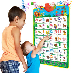 Just Smarty interactive ABC poster on wall promotes alphabet learning and play.