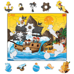 Just Smarty Toddler Pirates Puzzle tray with lid ready for storage