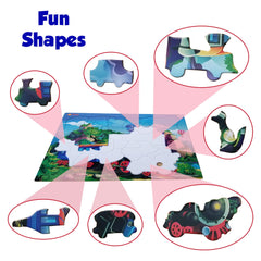 Just Smarty Train Puzzle car piece demonstrating diverse shapes.