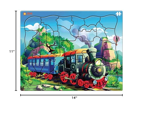 Just Smarty Train Puzzle durable pieces withstand energetic play.
