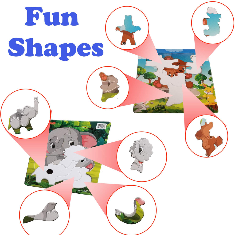 Just Smarty two-puzzles set helps toddlers practice problem-solving with familiar shapes.