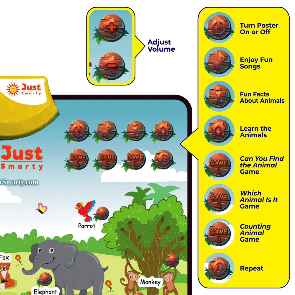 Just Smarty Zoo Animals counting game supports early numeracy.