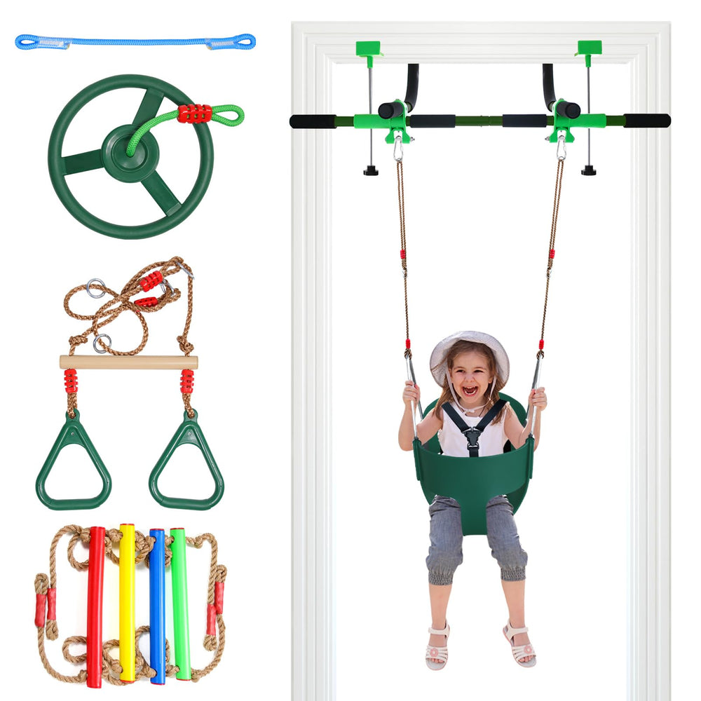 Just.smile doorway swing kids seat supports balance and safe indoor play