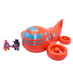 Just Toys LLC Among Us Airship top detachable reveals full cockpit access for imaginative play.