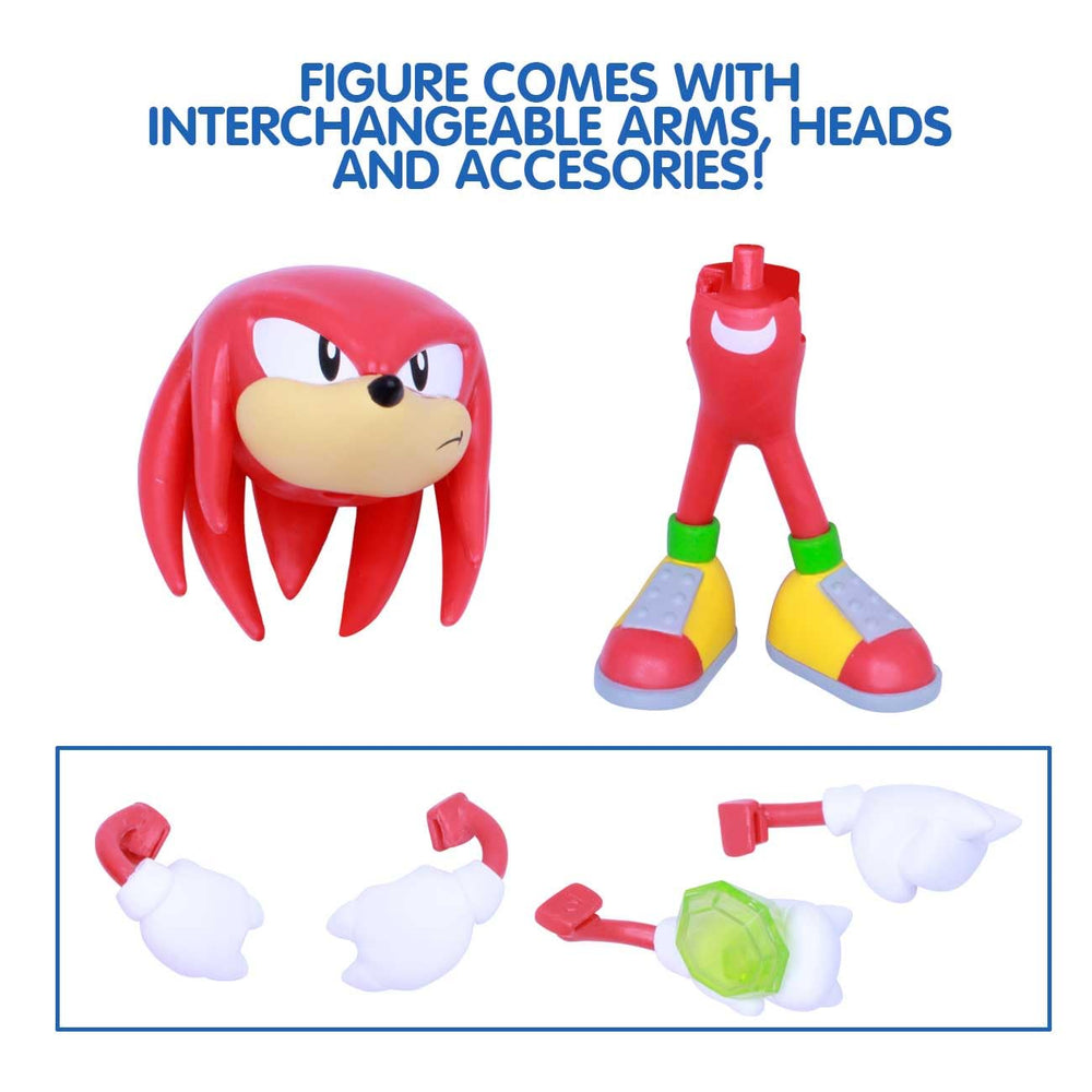 Just Toys LLC Sonic Knuckles 4-inch figure highlights dreadlocks and spiked knuckles for authentic look.