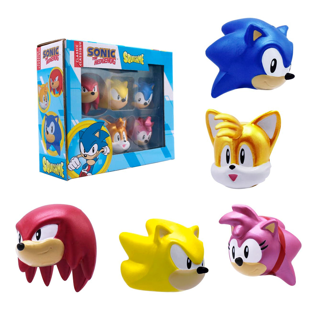 Just Toys LLC Sonic SquishMe Series 1 front view highlighting collectible packaging.