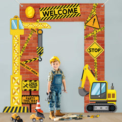 Justforjoyful banner kit includes rope and adhesive dots for quick hanging.