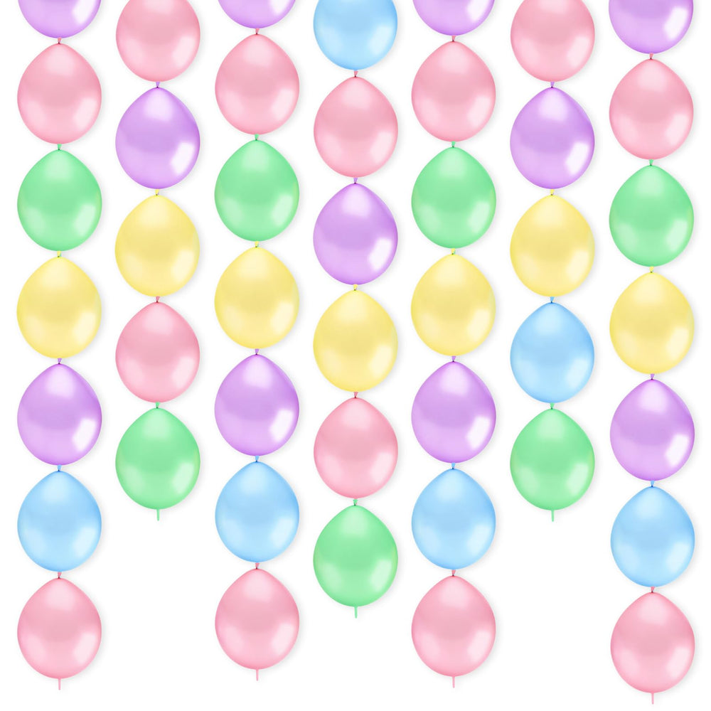 JUSTOTRY Link Balloons 6in chains in macaron mix enhance party decor.