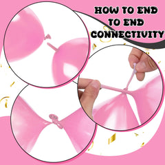 JUSTOTRY 6-inch Baby Pink link balloons arranged as a nets display for events.
