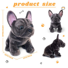 JUSTQUNSEEN detailed plush face captures bulldog expression for engaging pretend play.