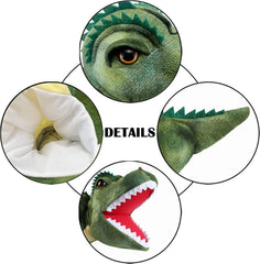 JUSTQUNSEEN dinosaur hand puppet back scale detail adds texture