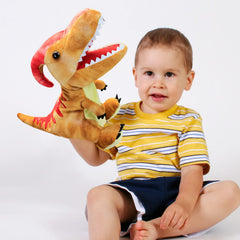 JUSTQUNSEEN easy to clean fabric puppet designed for durable play sessions.