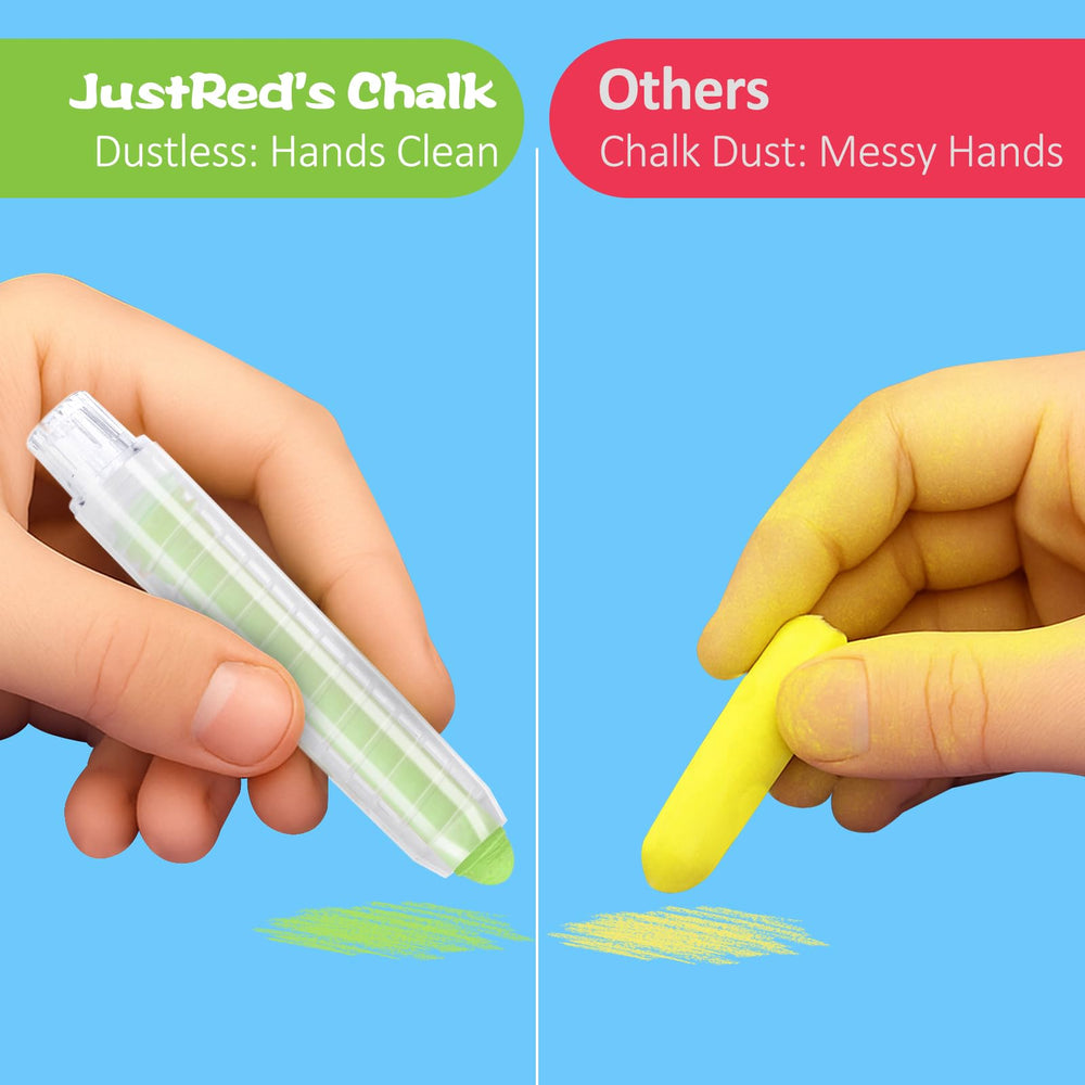 JustRed indoor chalkboard set supports quiet learning and colorful storytelling at home.
