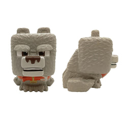 Just Toys Minecraft Dennis the Wolf texture closeup reveals soft plush and non-toxic materials for safe play.
