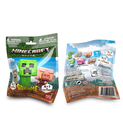 Just Toys Minecraft Movie SquishMe toy front view for portable calm and desk display
