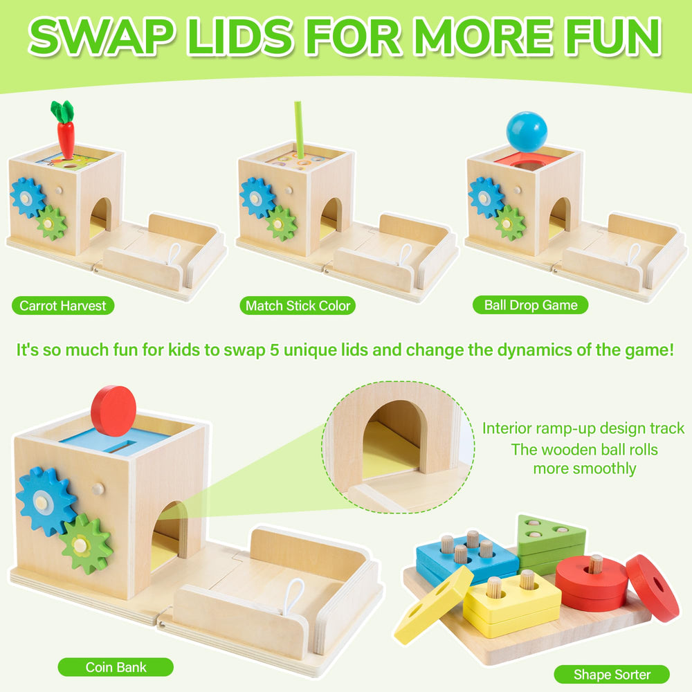 JUSTWOOD sorting and stacking toy designed to improve fine motor skills