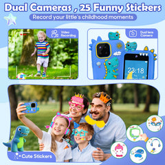 Jusvenmt dinosaur phone back view, sturdy build and safety-focused materials.