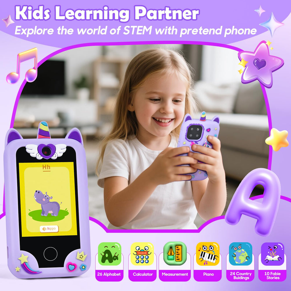 Kid-friendly UI on Jusvenmt toy phone for easy navigation and playful exploration